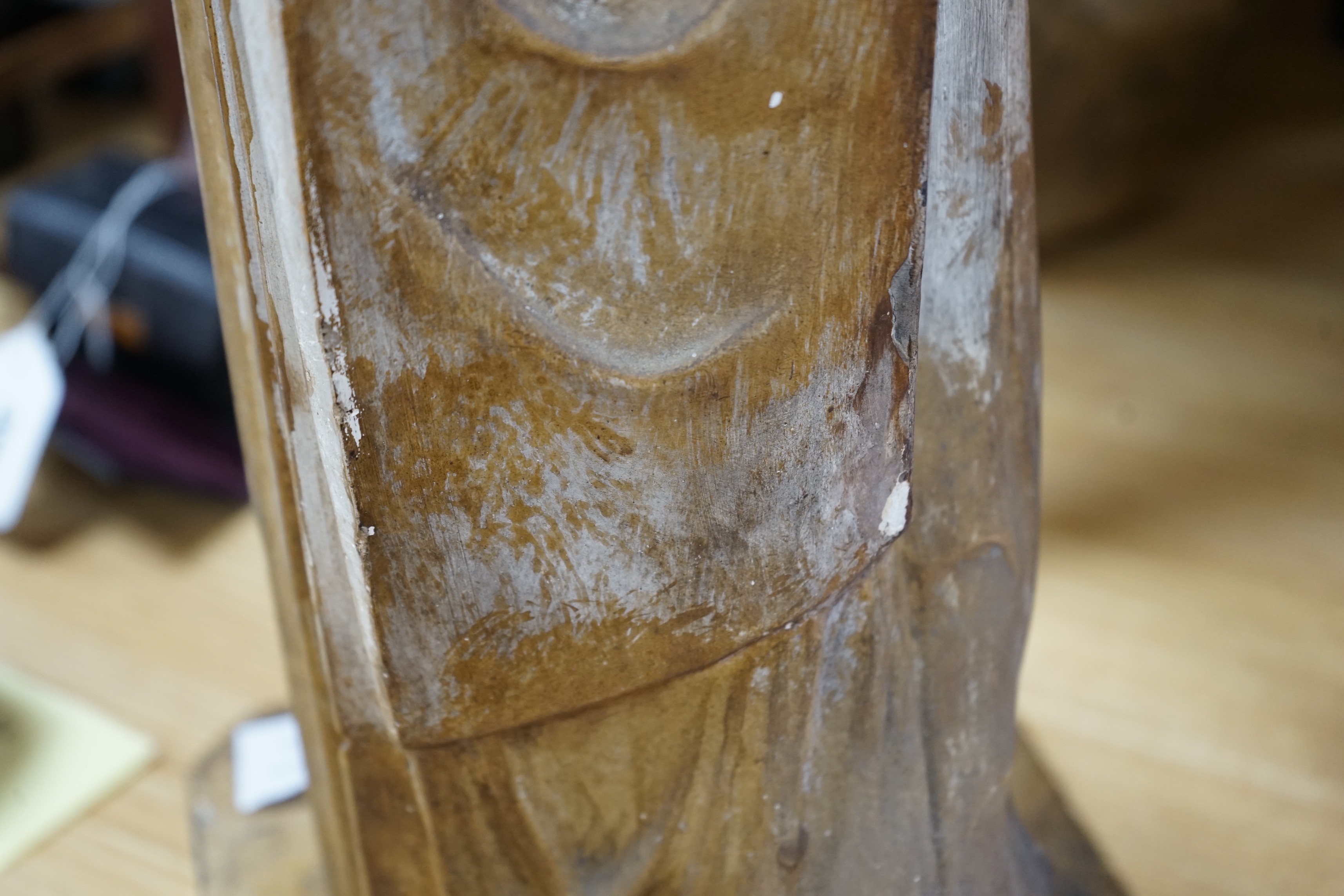 A plaster female figure, after the antique, inscribed ‘2581 D Brucciani & Co, London’ 70cm tall
